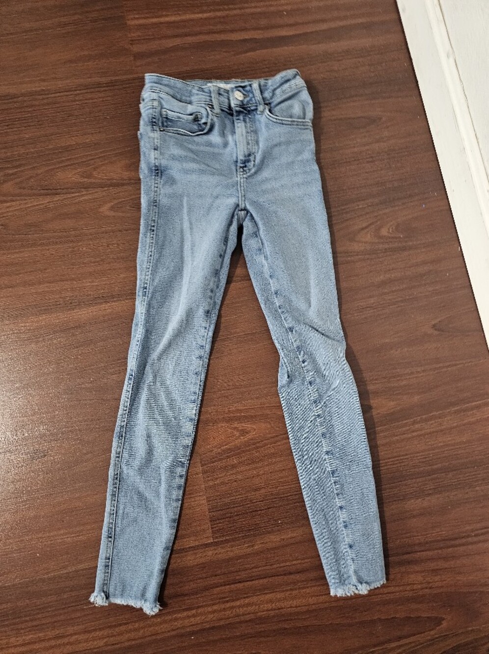 We The Free Light Blue Skinny Jeans with Frayed Hem